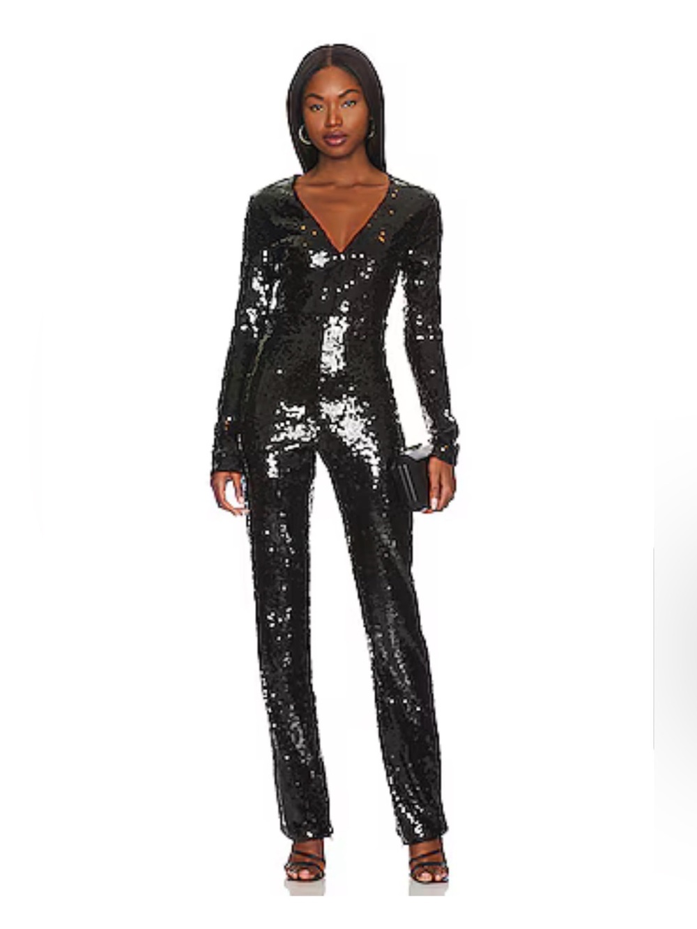Good American Black Sequin Jumpsuit size 2